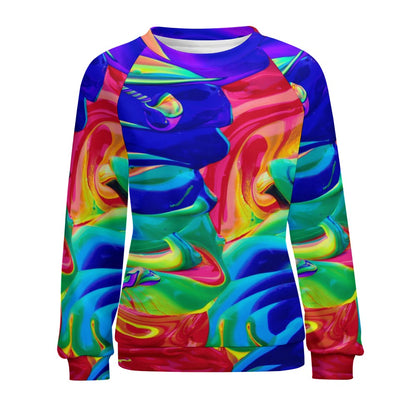 Abstract Art All Over Print Custom Women's New Raglan Crew Neck Sweatshirt by Old Hippy