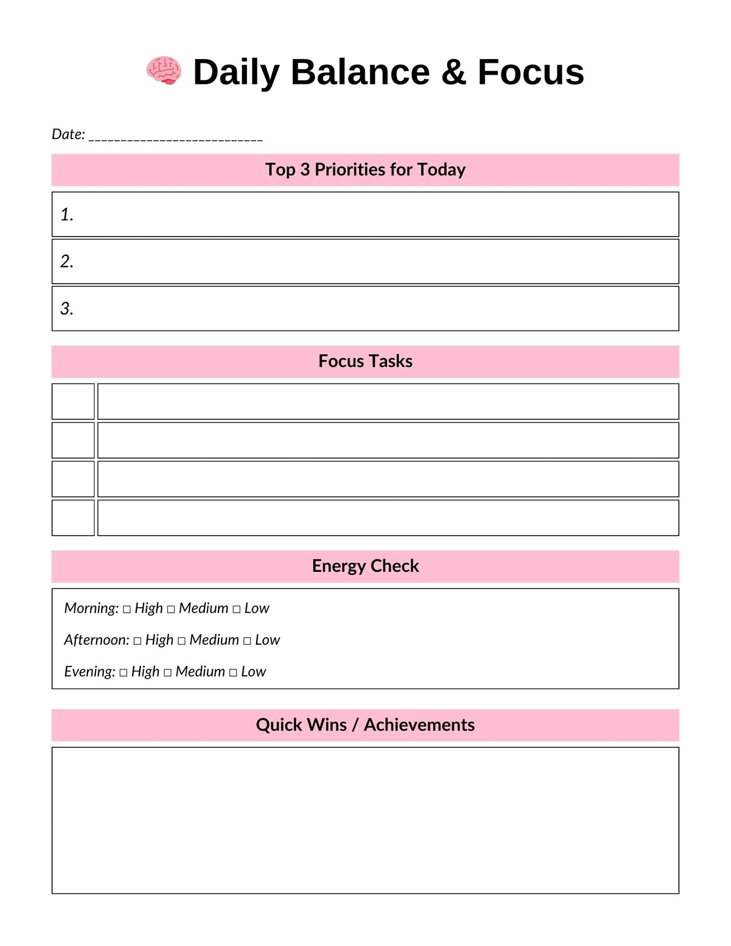 ADHD Balanced Mind Planner