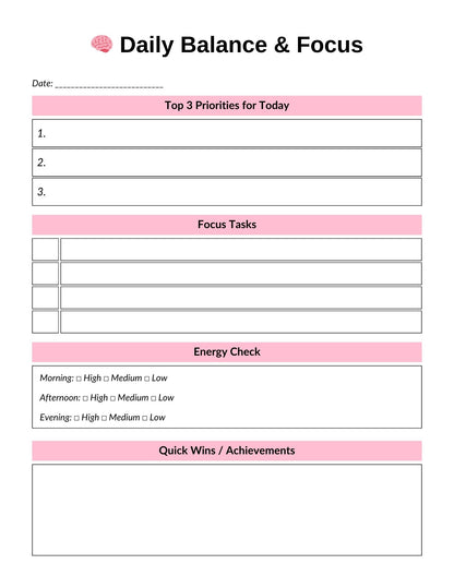 ADHD Balanced Mind Planner