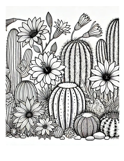 Amazing World of Flowers AI Original Artwork Coloring Pages by Old Hippy