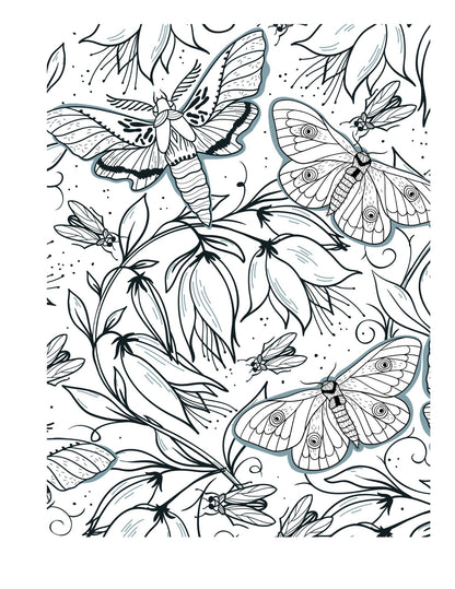 Amazing World of Flowers AI Original Artwork Coloring Pages by Old Hippy