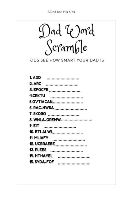 An Interactive Activity Book for a Dad and His Kids