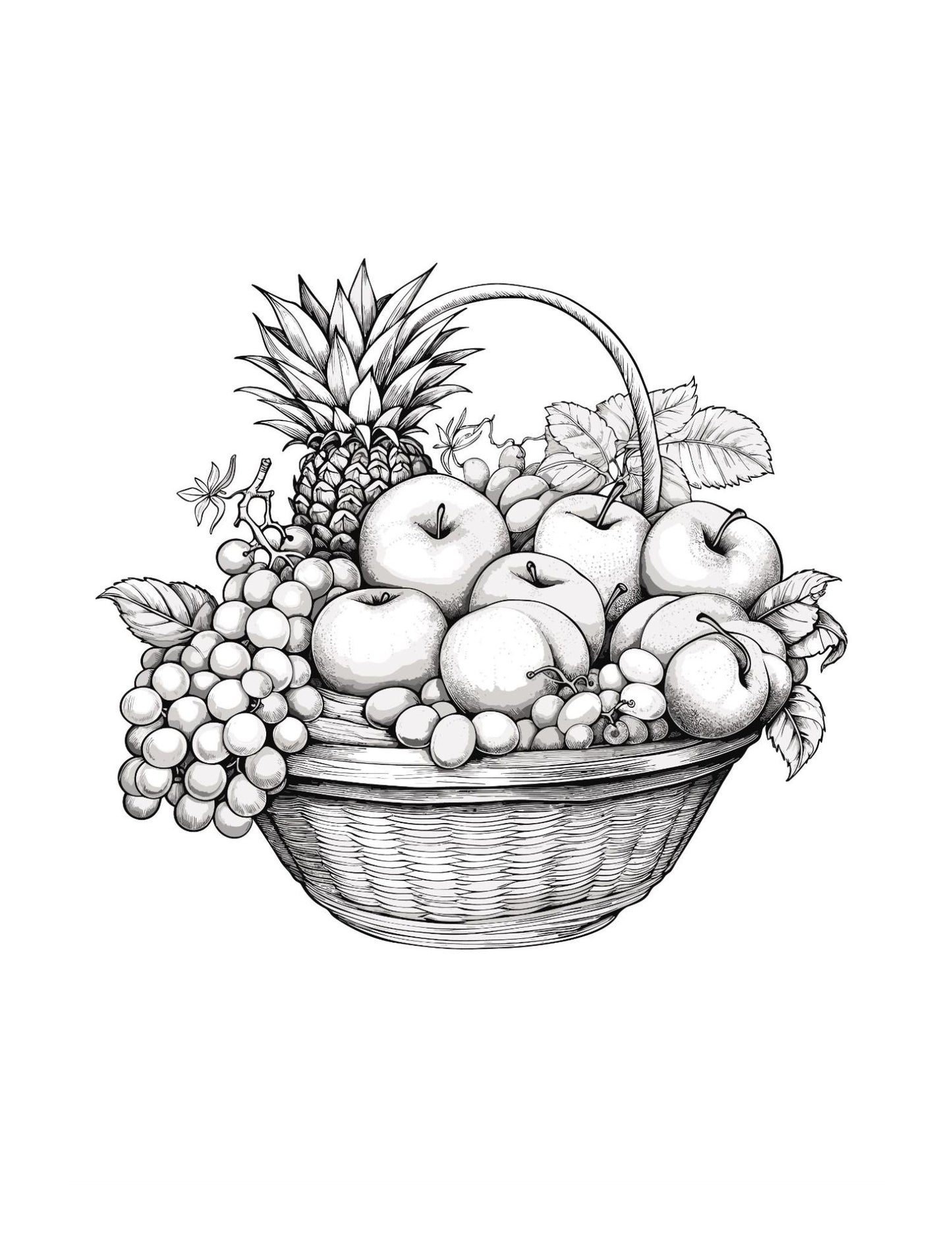 Autumn Harvest Baskets Coloring Pages – 111-Page Digital Download