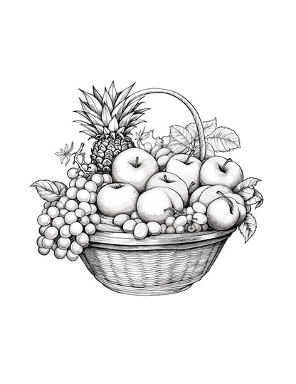 Autumn Harvest Baskets Coloring Pages – 111-Page Digital Download