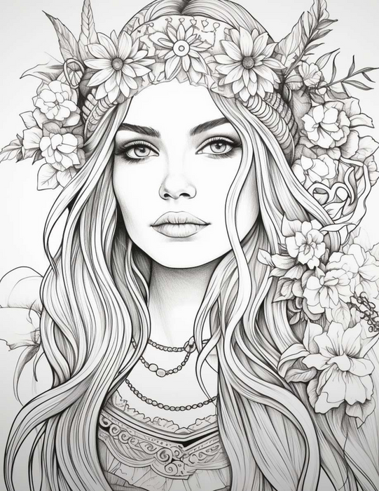 Bohemian Girls Coloring Pages