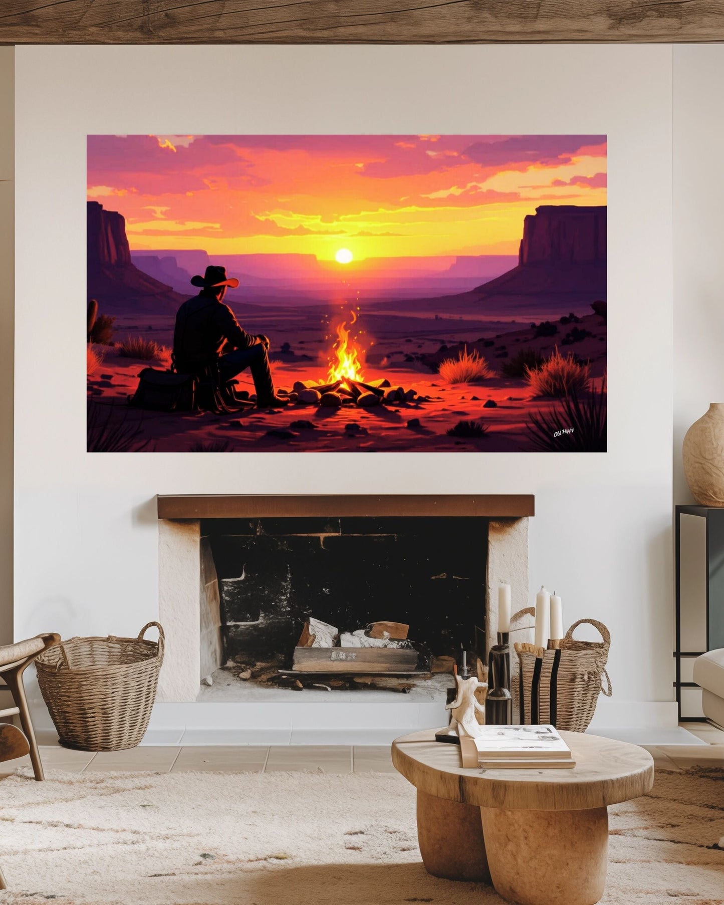 Twilight on the Range AI Canvas by Old Hippy