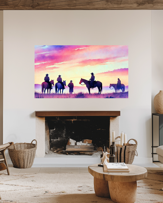 Twilight on the Trail-AI Canvas Art by Old Hippy