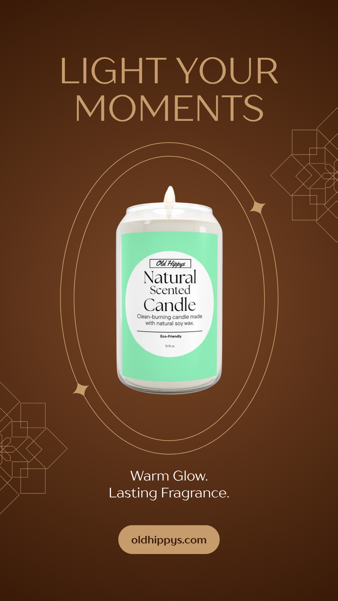 Natural Scented Soy Candle 13.75oz — Clean-Burning Eco-Friendly Candle