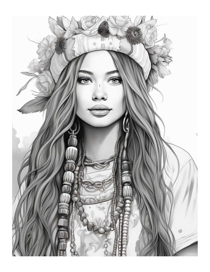 Bohemian Girls Coloring Pages