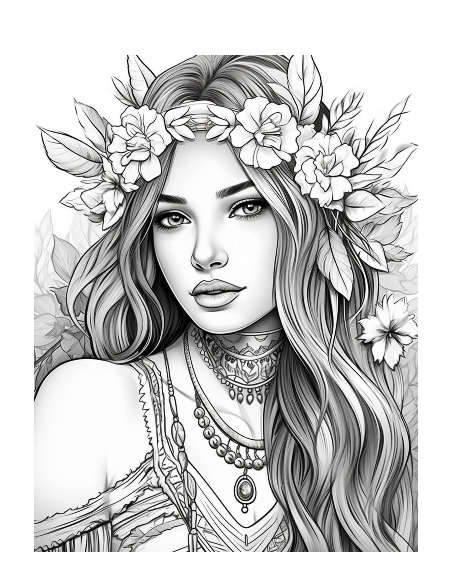Bohemian Girls Coloring Pages