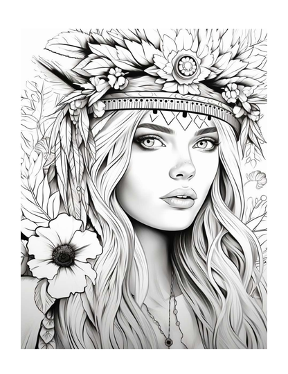 Bohemian Girls Coloring Pages