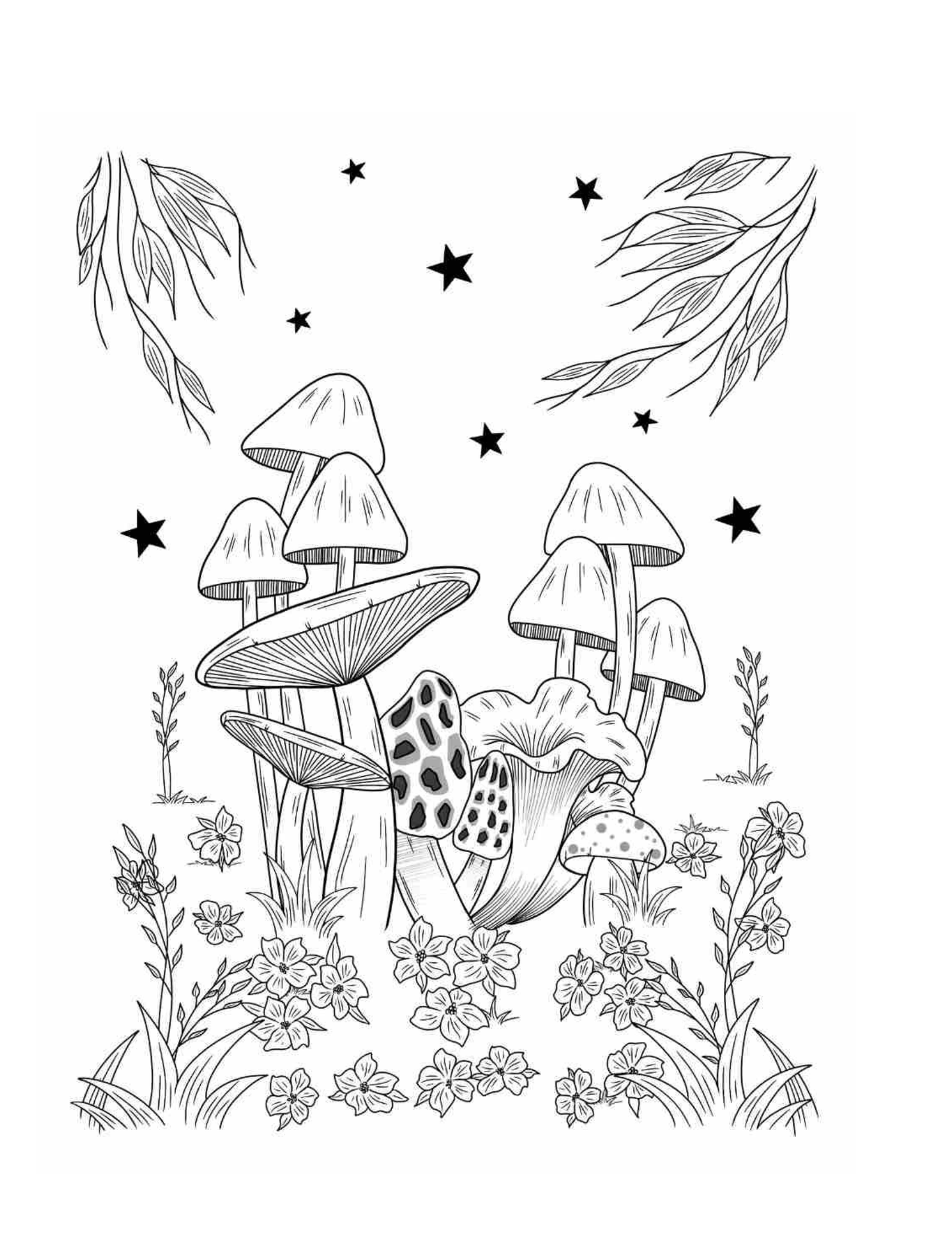 Mushrooms Coloring Pages