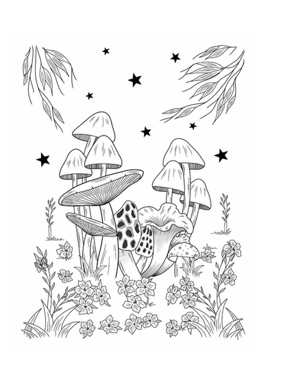 Mushrooms Coloring Pages
