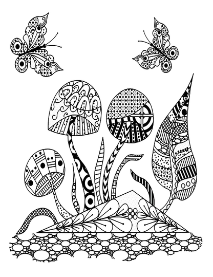 Mushrooms Coloring Pages