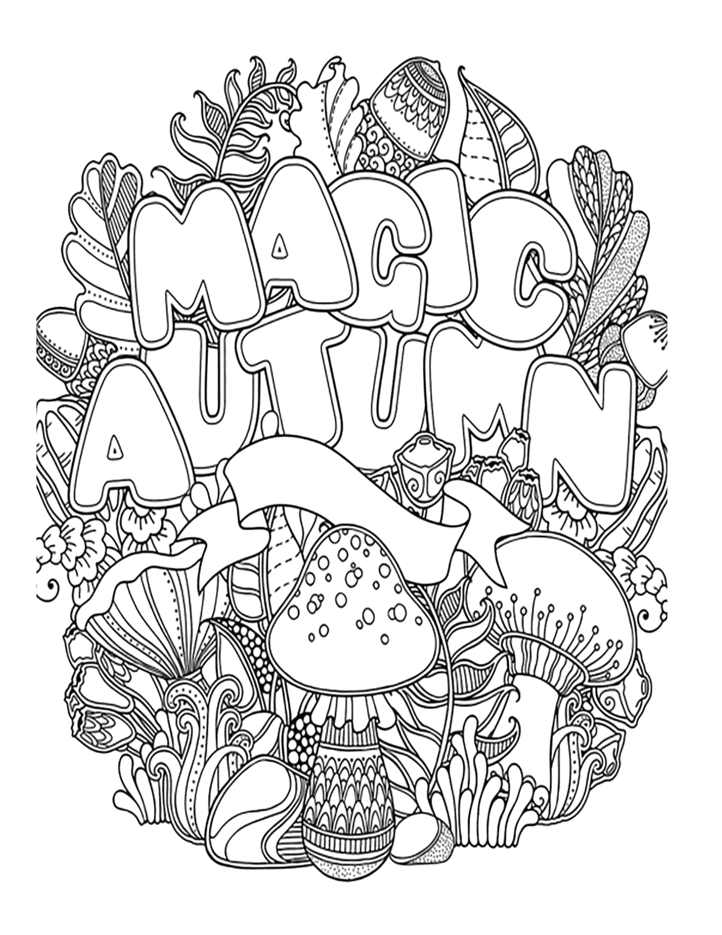 Mushrooms Coloring Pages