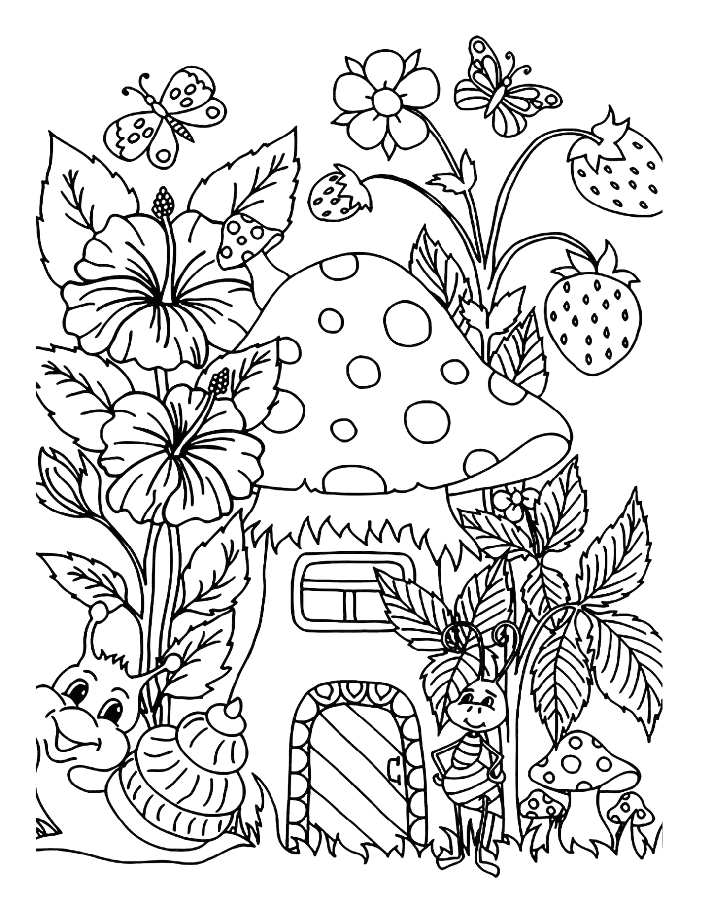 Mushrooms Coloring Pages