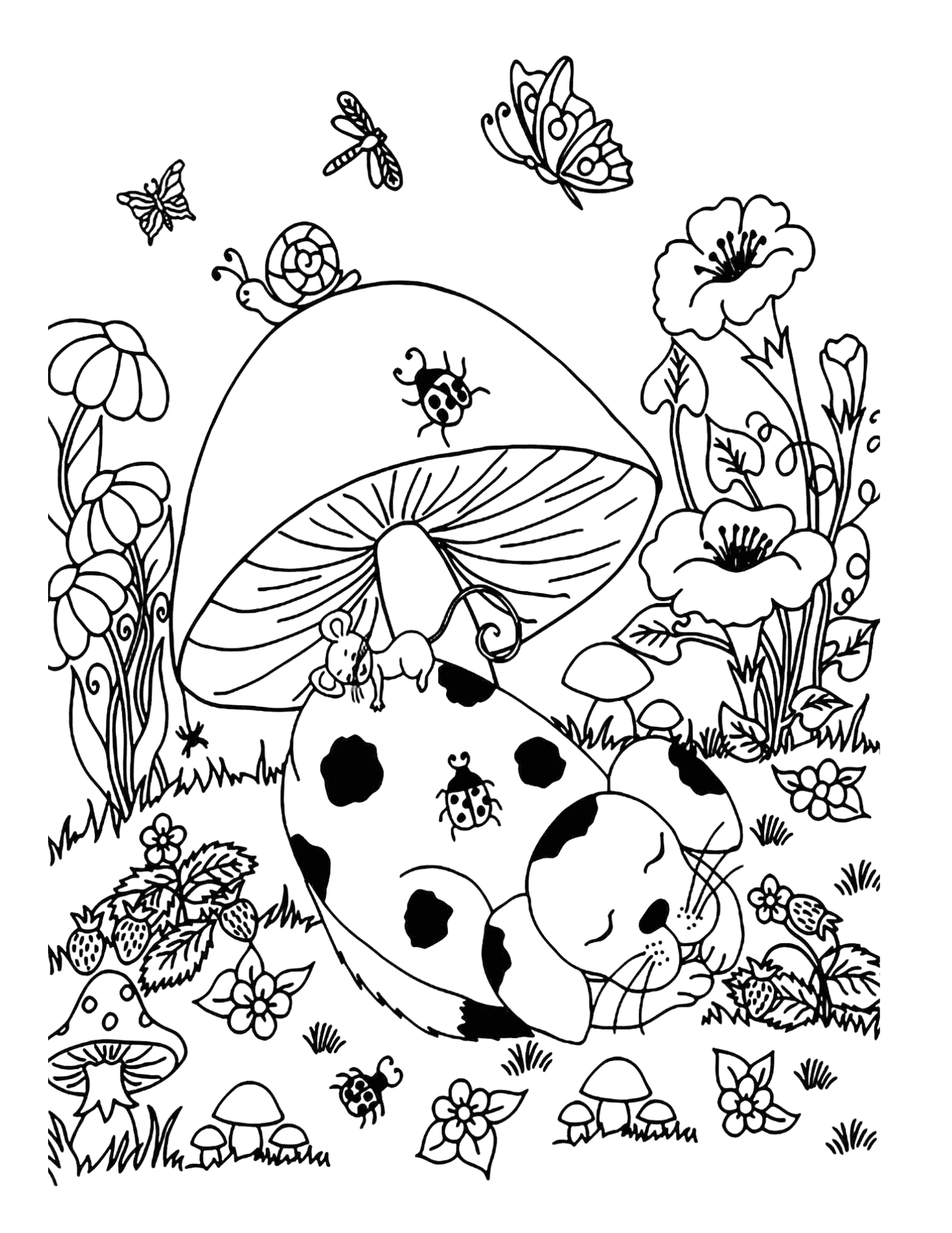 Mushrooms Coloring Pages