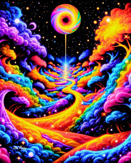 Cosmic River of Light – Psychedelic Digital Art Download by Old Hippy