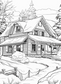 Beautiful Cottages Adult Coloring Pages