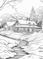 Beautiful Cottages Adult Coloring Pages