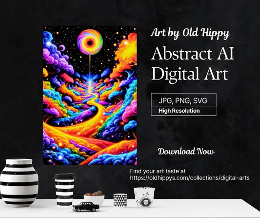 Cosmic River of Light – Psychedelic Digital Art Download by Old Hippy