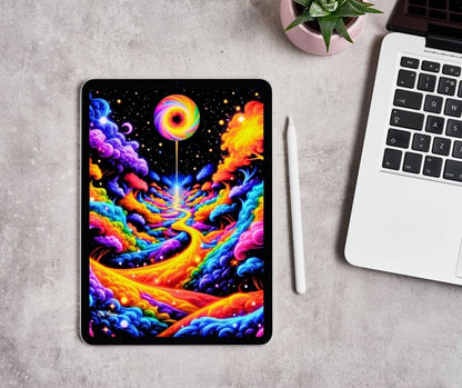 Cosmic River of Light – Psychedelic Digital Art Download by Old Hippy