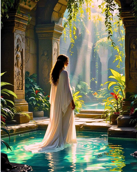 "Divine Pathways: Serenity in the Sacred Garden" AI Art by Old Hippy
