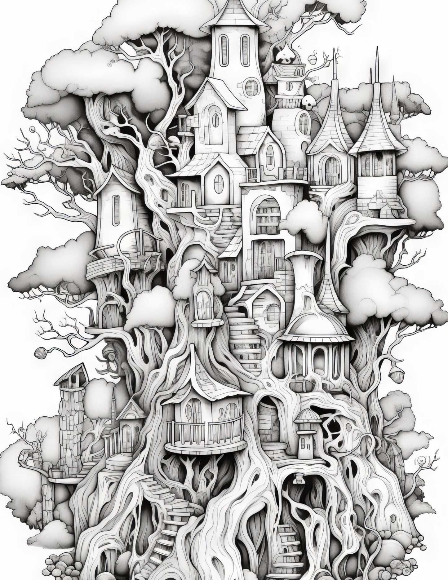 Fantasy Forests Adult Coloring Pages