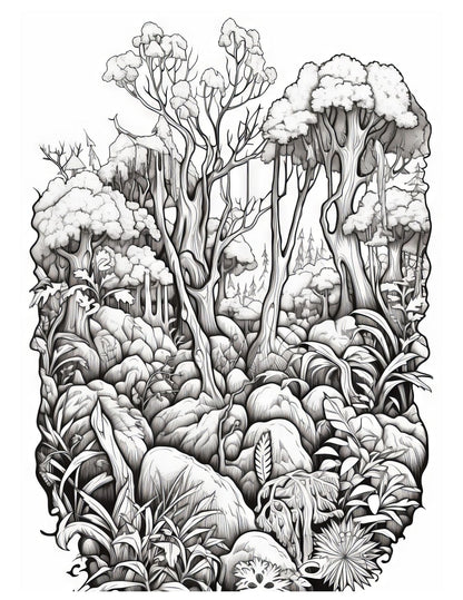 Fantasy Forests Adult Coloring Pages