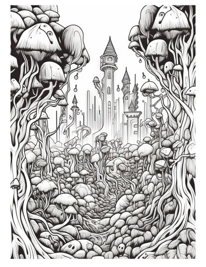 Fantasy Forests Adult Coloring Pages