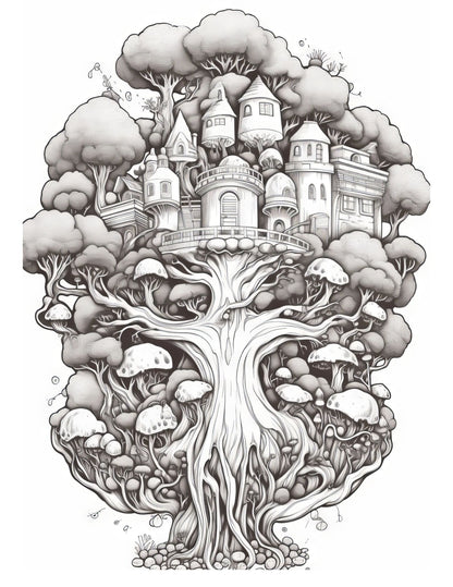 Fantasy Forests Adult Coloring Pages
