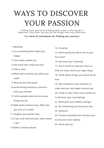 Finding Your Passion Journal