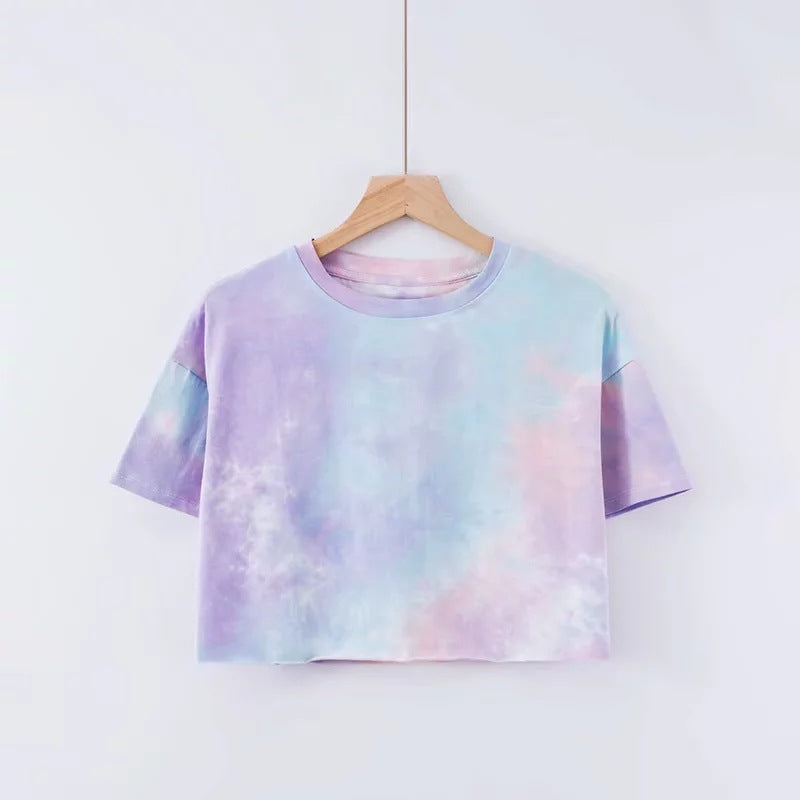 Fashion Ladies Crop Tops Tie Dye