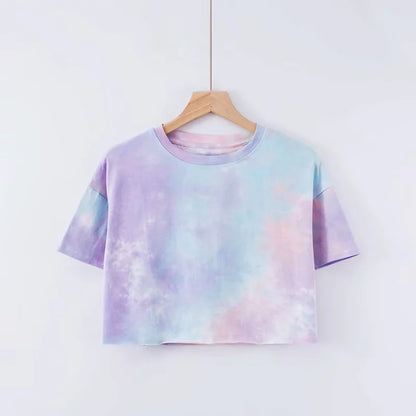 Fashion Ladies Crop Tops Tie Dye