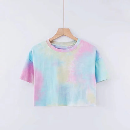 Fashion Ladies Crop Tops Tie Dye