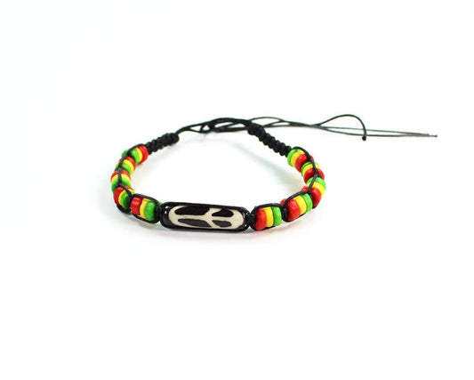 Peace & Rasta Vibes Friendship Macrame Bracelet