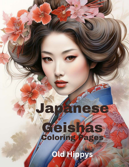 Japanese Geishas Adult Coloring Pages