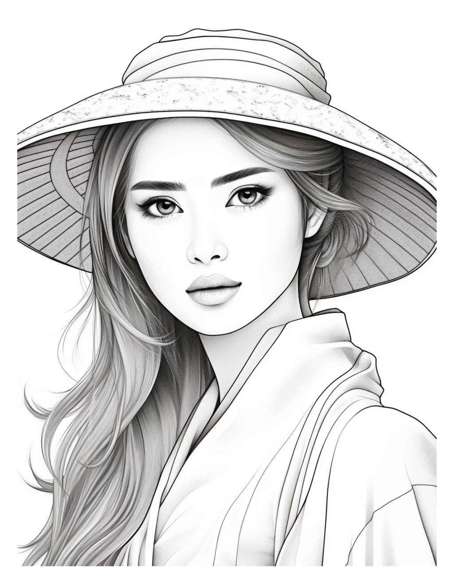 Japanese Geishas Adult Coloring Pages