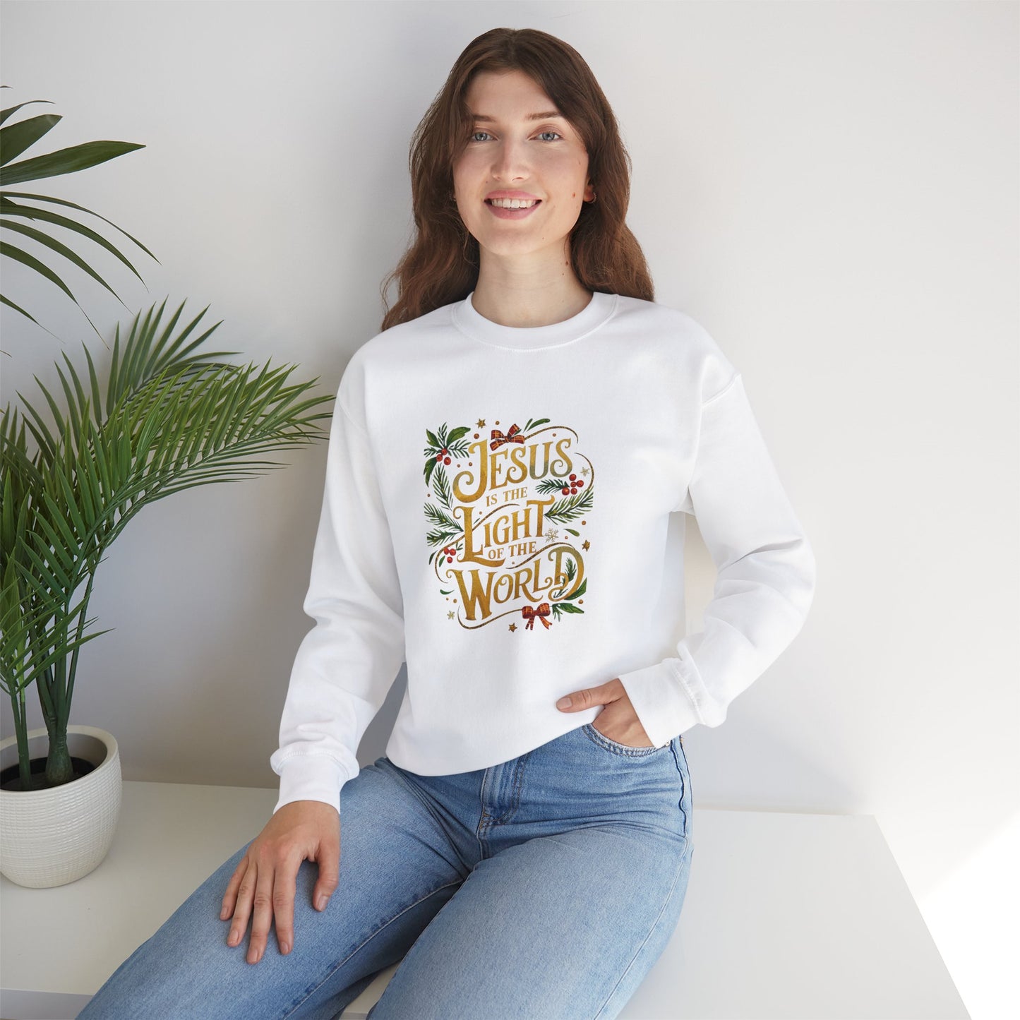 Jesus Light of the World Unisex Crewneck Sweatshirt