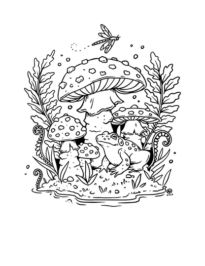 Mushrooms Coloring Pages