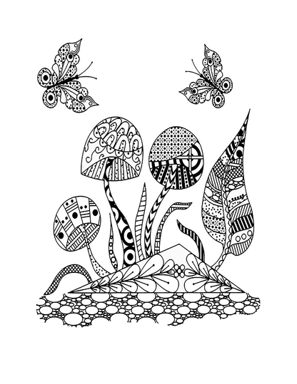 Mushrooms Coloring Pages