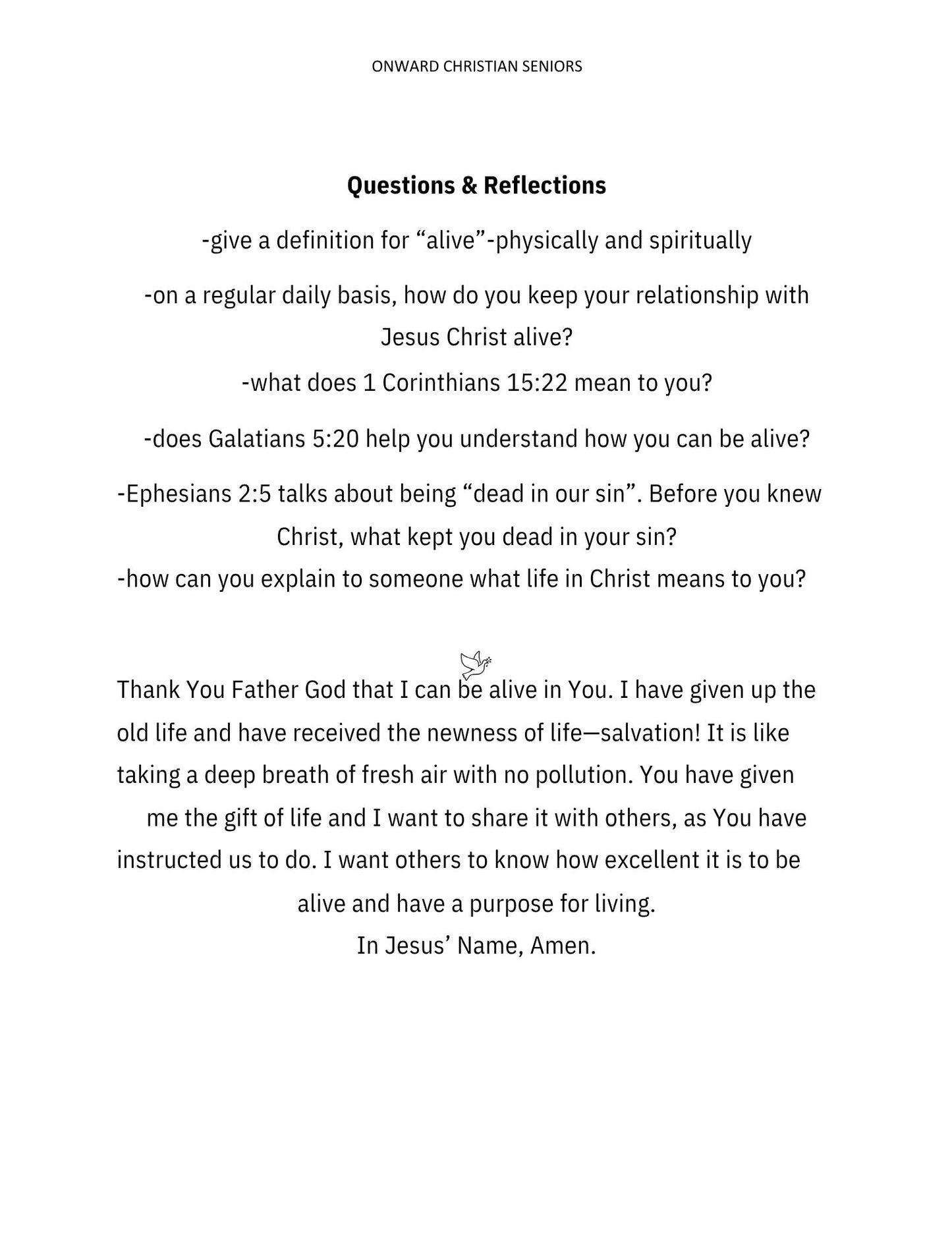 Onward Christian Seniors