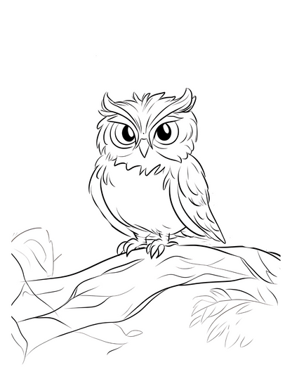 Whimsical Owl Coloring Pages