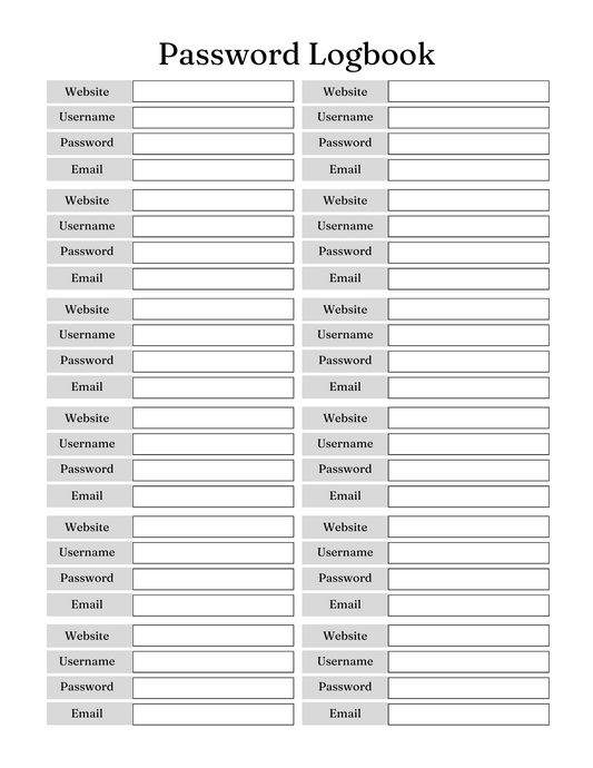 Password Logbook