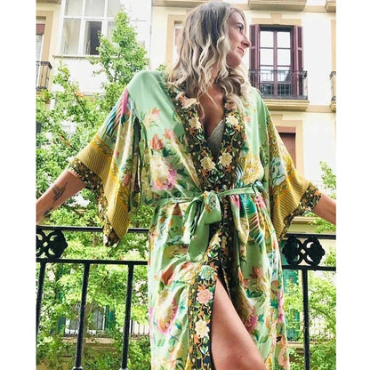 Super Chic Summer Floral Dress Kimono Sleeves