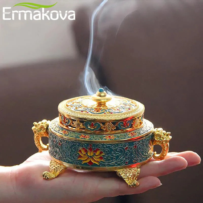 Celestial Lotus Incense Burner Tibetan Style