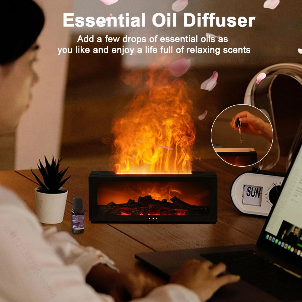 Aromatherapy Essential Oil Diffuser Flame Aroma With Night Light