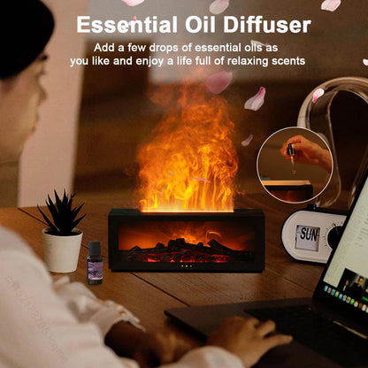 Aromatherapy Essential Oil Diffuser Flame Aroma With Night Light