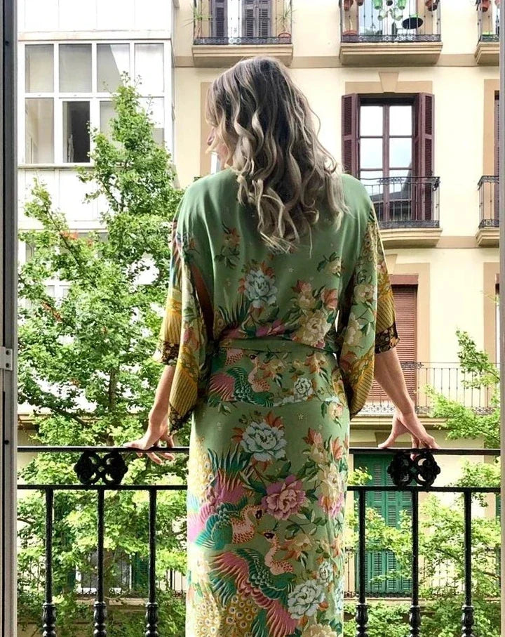 Super Chic Summer Floral Dress Kimono Sleeves
