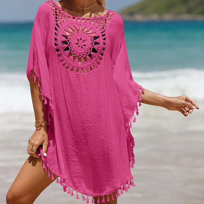 CROCHET BIKINI-Women's Sexy Swimsuit Cover Up Dress